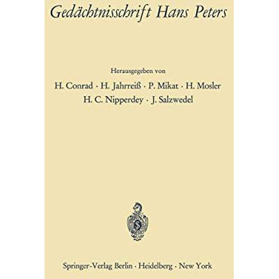 Ged?chtnisschrift Hans Peters [Paperback]