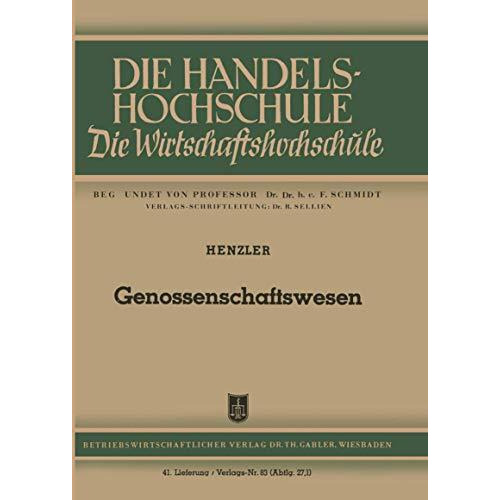 Genossenschaftswesen [Paperback]