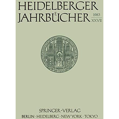 Heidelberger Jahrb?cher [Paperback]