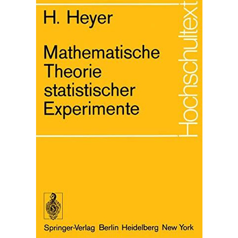 Mathematische Theorie statistischer Experimente [Paperback]