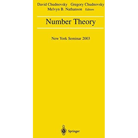 Number Theory: New York Seminar 2003 [Paperback]