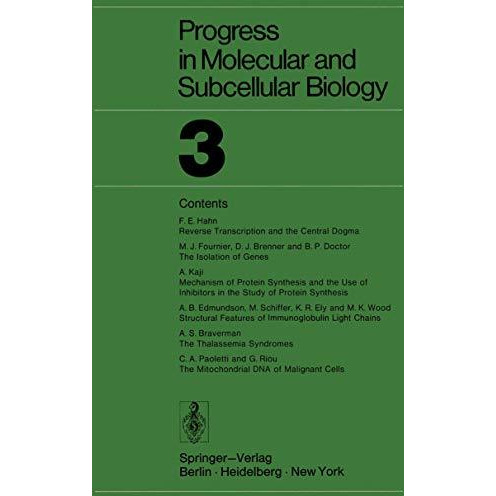 Progress in Molecular and Subcellular Biology 3 [Paperback]