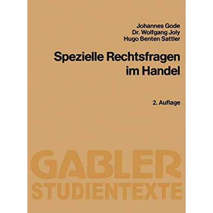 Spezielle Rechtsfragen im Handel [Paperback]