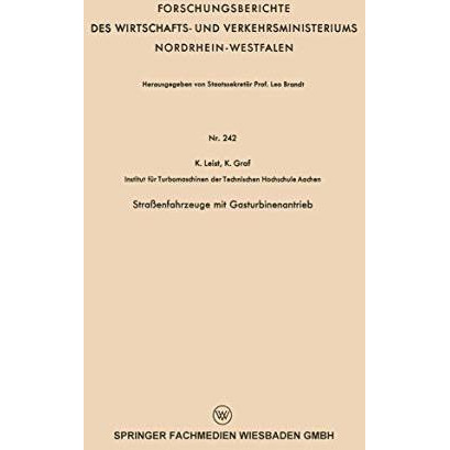 Stra?enfahrzeuge mit Gasturbinenantrieb [Paperback]