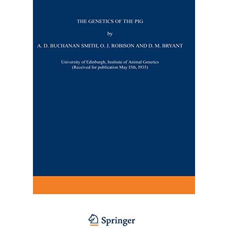 The Genetics of the Pig [Paperback]