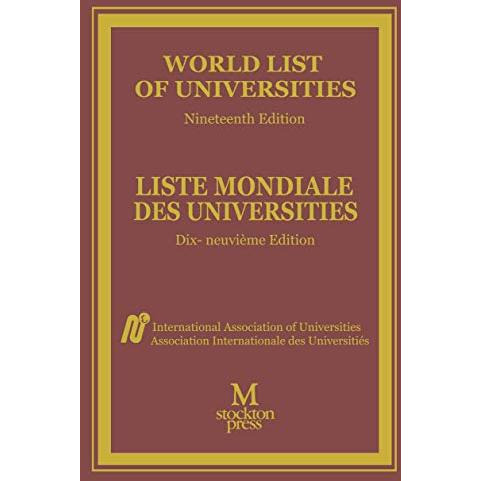 World List of Universities / Liste Mondiale des Universites [Paperback]