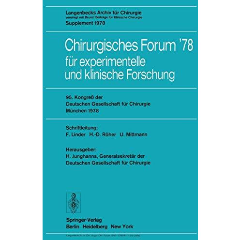 95. Kongre? der Deutschen Gesellschaft f?r Chirurgie, M?nchen, 3. bis 6. Mai 197 [Paperback]