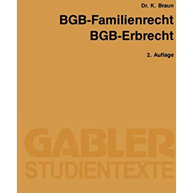 BGB  Familienrecht, BGB  Erbrecht [Paperback]