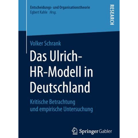 Das Ulrich-HR-Modell in Deutschland: Kritische Betrachtung und empirische Unters [Paperback]