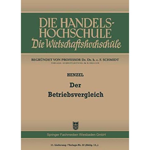 Der Betriebsvergleich [Paperback]