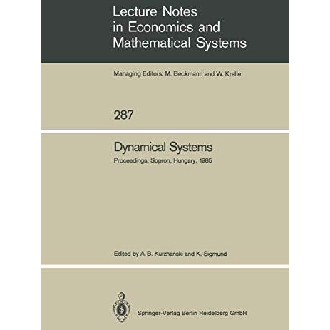 Dynamical Systems: Proceedings of an IIASA (International Institute for Applied  [Paperback]