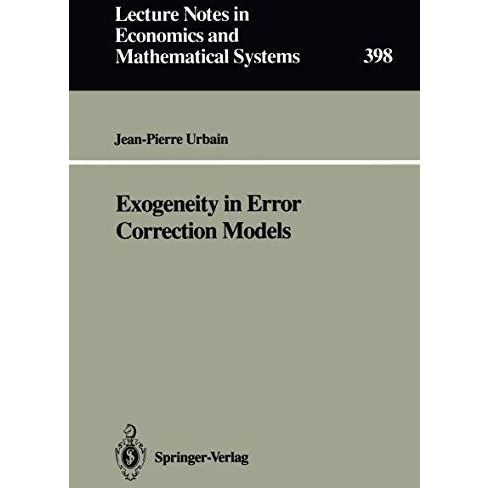 Exogeneity in Error Correction Models [Paperback]