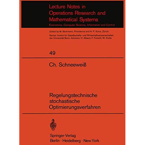 Regelungstechnische stochastische Optimierungsverfahren in Unternehmensforschung [Paperback]