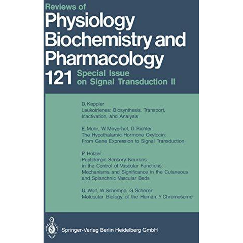 Reviews of Physiology Biochemistry and Pharmacology [Paperback]