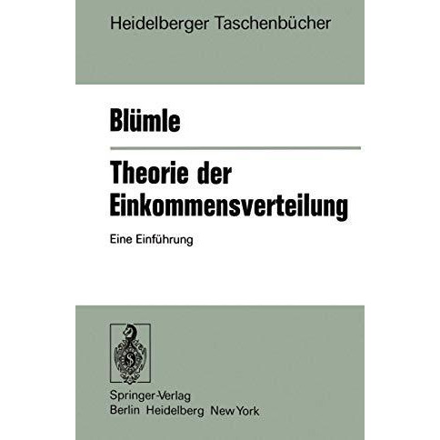 Theorie der Einkommensverteilung: Eine Einf?hrung [Paperback]