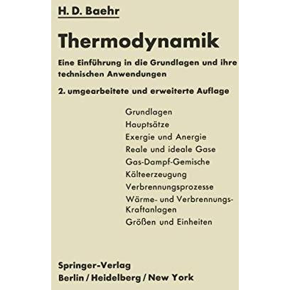 Thermodynamik: Eine Einf?hrung in die Grundlagen und ihre technischen Anwendunge [Paperback]