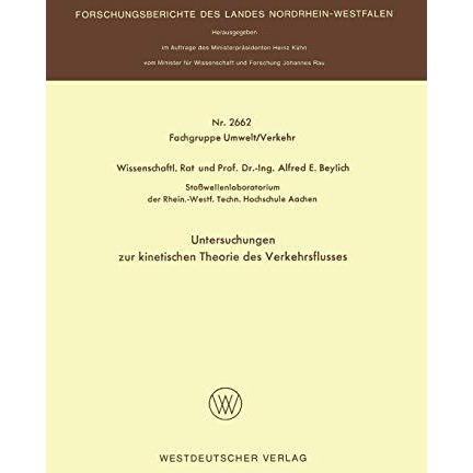 Untersuchungen zur kinetischen Theorie des Verkehrsflusses [Paperback]