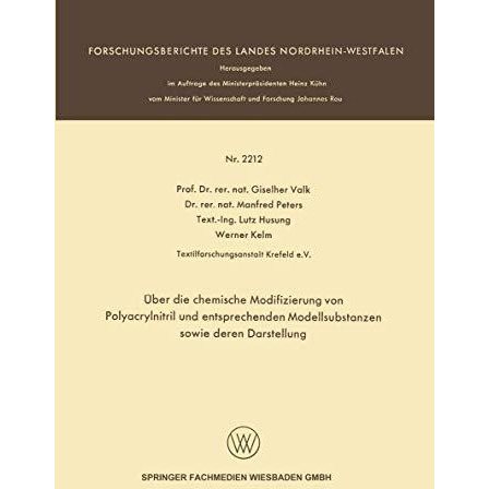 ?ber die chemische Modifizierung von Polyacrylnitril und entsprechenden Modellsu [Paperback]