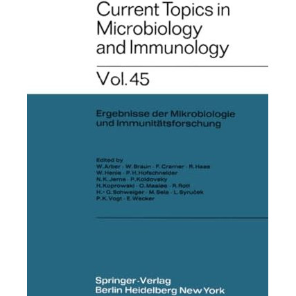 Current Topics in Microbiology and Immunology: Ergebnisse der Mikrobiologie und  [Paperback]