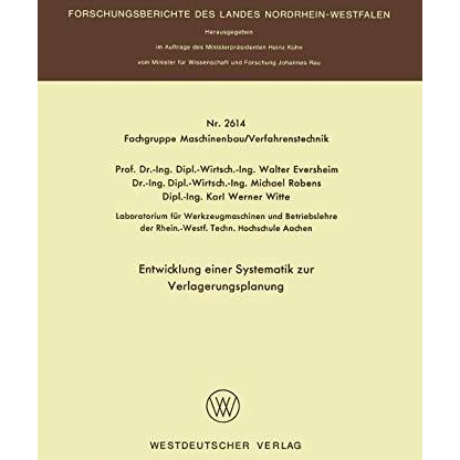 Entwicklung einer Systematik zur Verlagerungsplanung [Paperback]