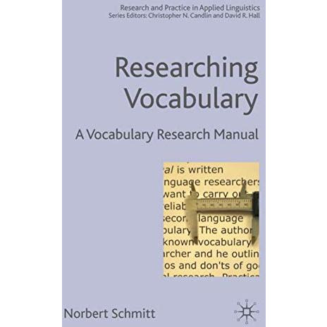 Researching Vocabulary: A Vocabulary Research Manual [Hardcover]