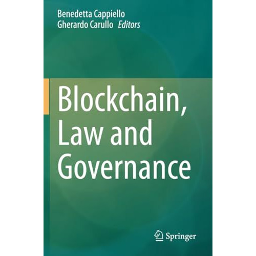 Blockchain, Law and Governance [Paperback]