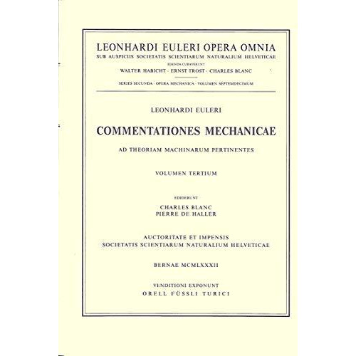 Commentationes mechanicae ad theoriam machinarum pertinentes 2nd part [Hardcover]