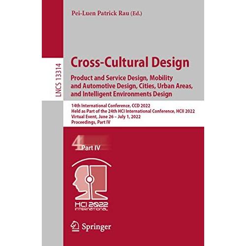 Cross-Cultural Design. Product and Service Design, Mobility and Automotive Desig [Paperback]