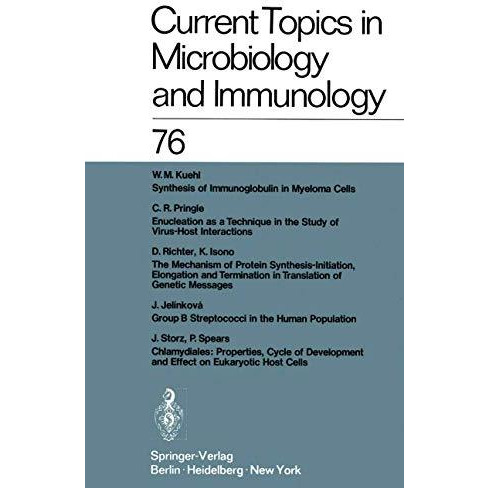 Current Topics in Microbiology and Immunology [Paperback]