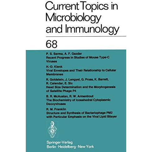 Current Topics in Microbiology and Immunology / Ergebnisse der Mikrobiologie und [Paperback]