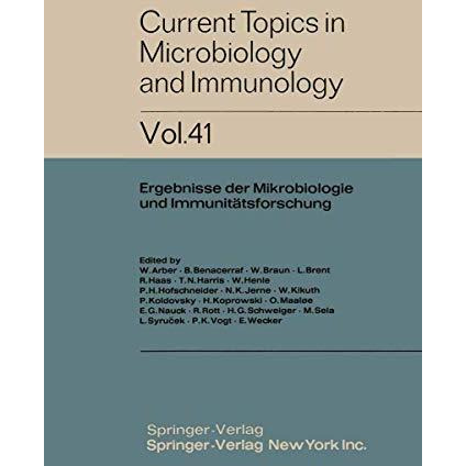 Current Topics in Microbiology and Immunology: Ergebnisse der Mikrobiologie und  [Paperback]