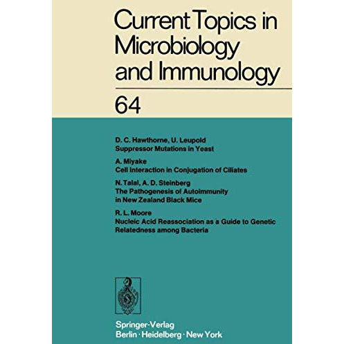 Current Topics in Microbiology and Immunology: Ergebnisse der Mikrobiologie und  [Paperback]