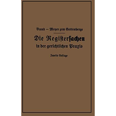 Die Registersachen [Paperback]