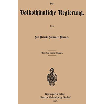 Die Volksth?mliche Regierung [Paperback]