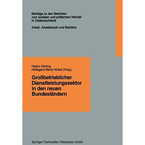 Gro?betrieblicher Dienstleistungssektor in den neuen Bundesl?ndern: Finanzdienst [Paperback]