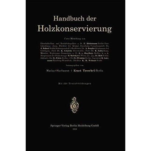 Handbuch der Holzkonservierung [Paperback]