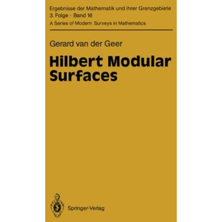 Hilbert Modular Surfaces [Paperback]