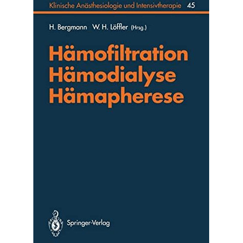 H?mofiltration, H?modialyse, H?mapherese [Paperback]