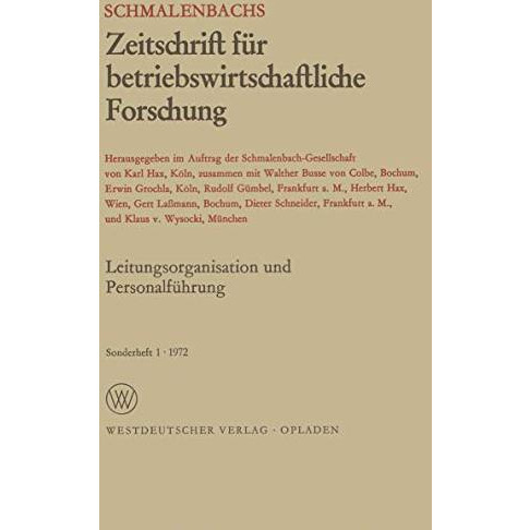 Leitungsorganisation und Personalf?hrung [Paperback]