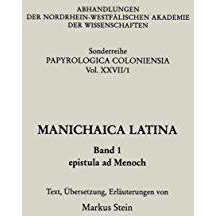 Manichaica Latina: epistula ad Menoch [Paperback]