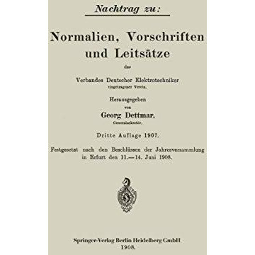 Nachtrag zu: Normalien, Vorschriften und Leits?tze des Verbandes Deutscher Elekt [Paperback]