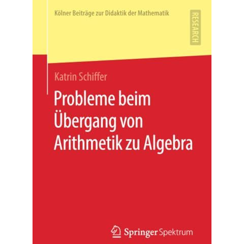 Probleme beim ?bergang von Arithmetik zu Algebra [Paperback]