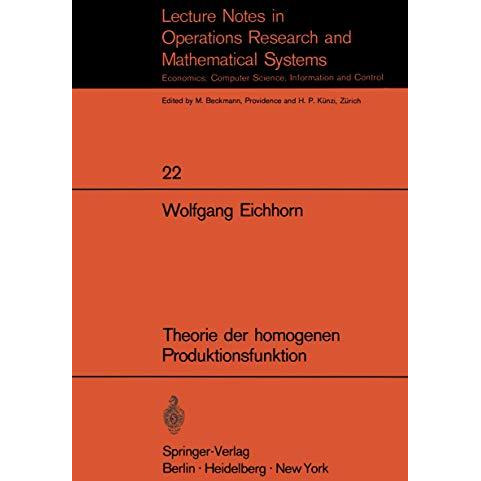 Theorie der homogenen Produktionsfunktion [Paperback]