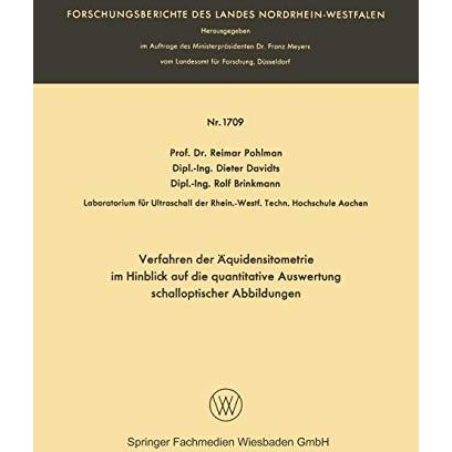 Verfahren der ?quidensitometrie im Hinblick auf die quantitative Auswertung scha [Paperback]