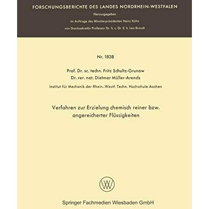 Verfahren zur Erzielung chemisch reiner bzw. angereicherter Fl?ssigkeiten [Paperback]