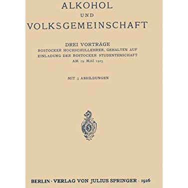 Alkohol und Volksgemeinschaft [Paperback]