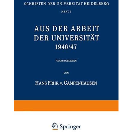 Aus der Arbeit der Universit?t 1946/47 [Paperback]