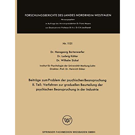 Beitr?ge zum Problem der psychischen Beanspruchung: II.Teil: Verfahren zur gradu [Paperback]