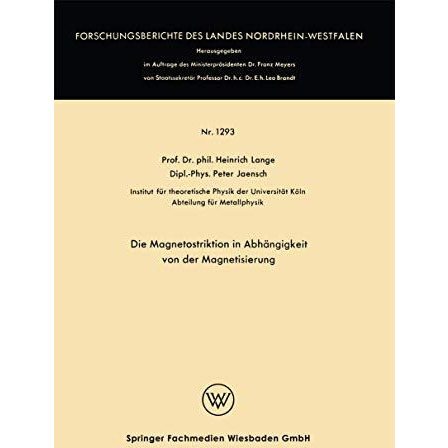 Die Magnetostriktion in Abh?ngigkeit von der Magnetisierung [Paperback]