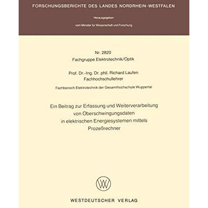 Ein Beitrag zur Erfassung und Weiterverarbeitung von Oberschwingungsdaten in ele [Paperback]